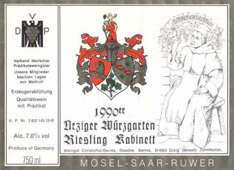 Berres 1990 UW kabinett Etiketa